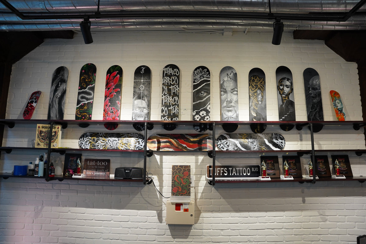 Tuff Tattoos studio interior in Tampa, home of Friday the 13th tattoo deals
