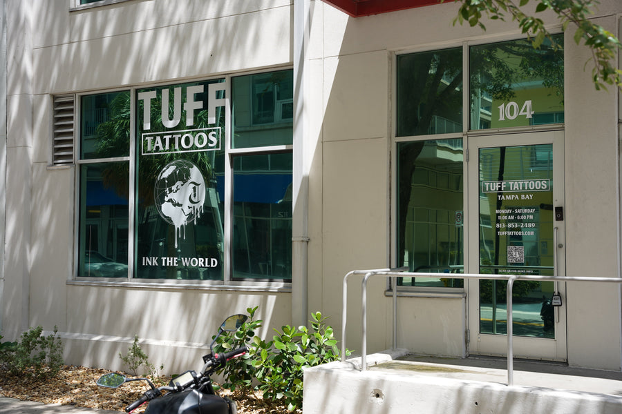 Tuff Tattoos storefront in Channelside, minutes from Ybor City in Tampa