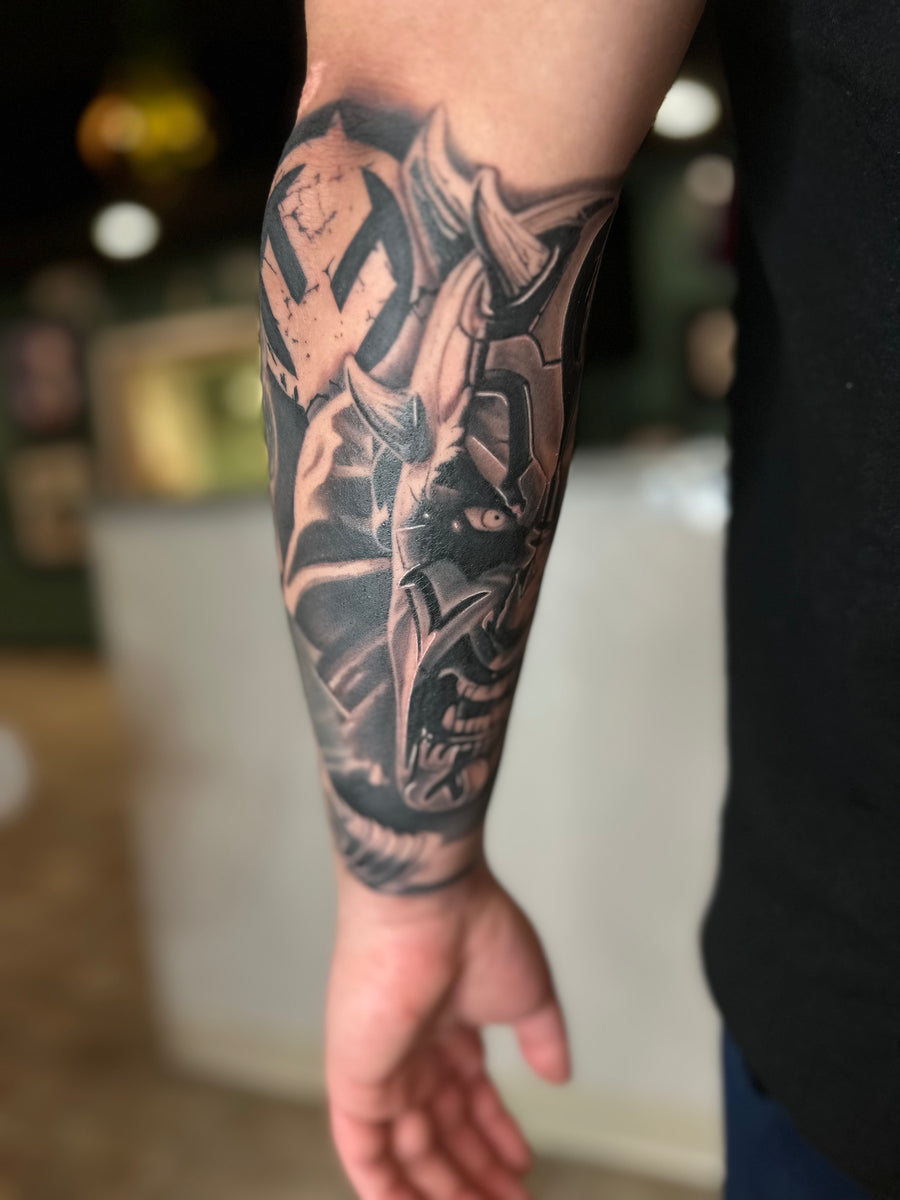 Black & Grey tattoo by Brandon