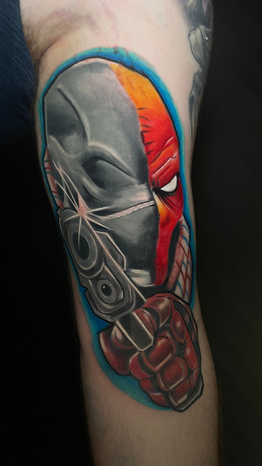 Color comic character tattoo by Carlos
