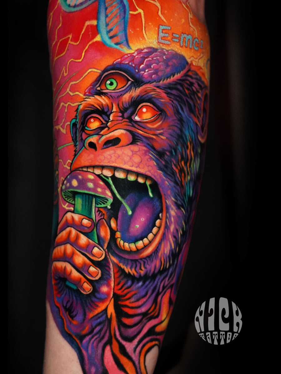 Psychedelic & Surreal and Color tattoo by Nick